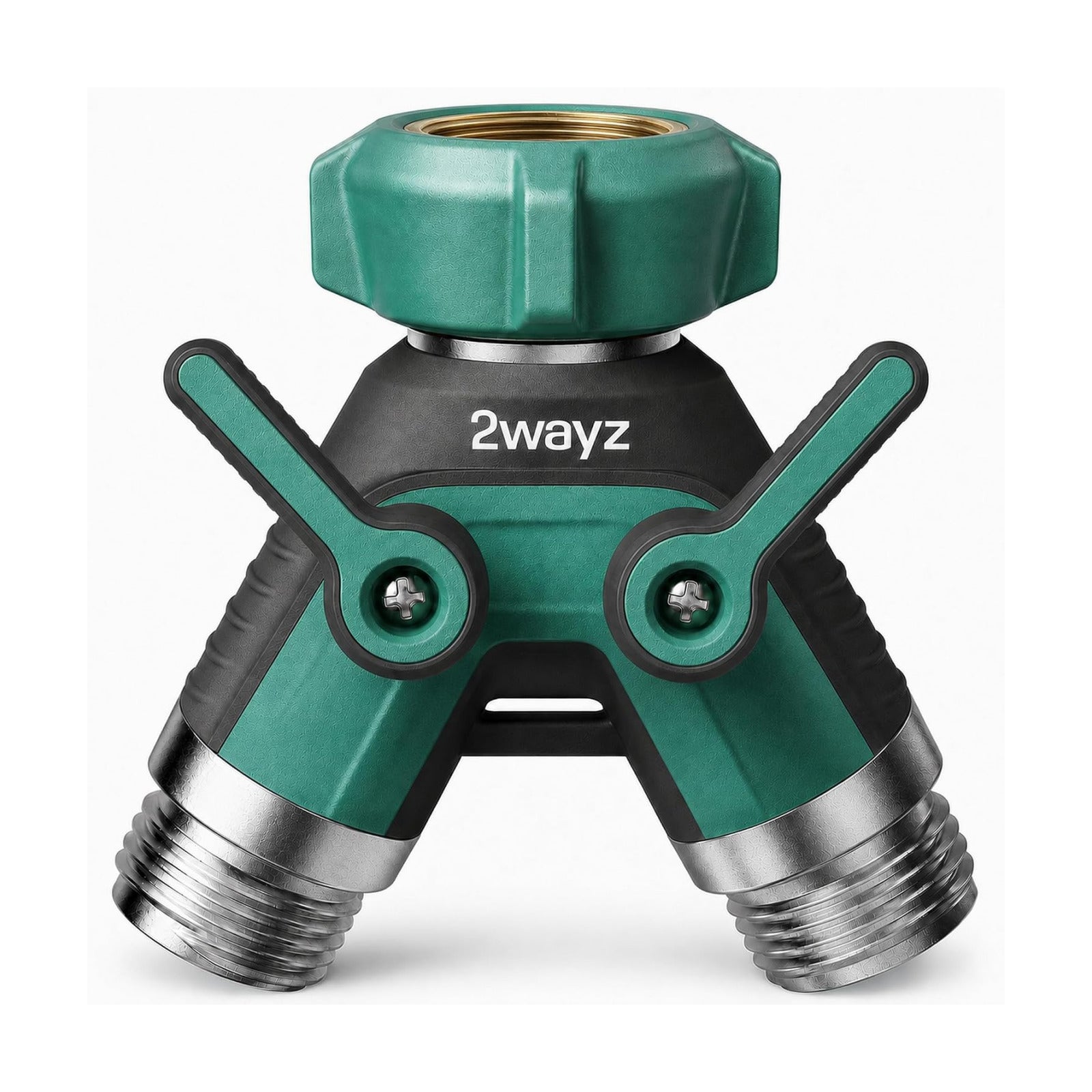 Dual Outlet Water Hose Splitter - Heavy-Duty Brass Y Connector, 360° Rotation, Easy Installation, Leak-Proof Design