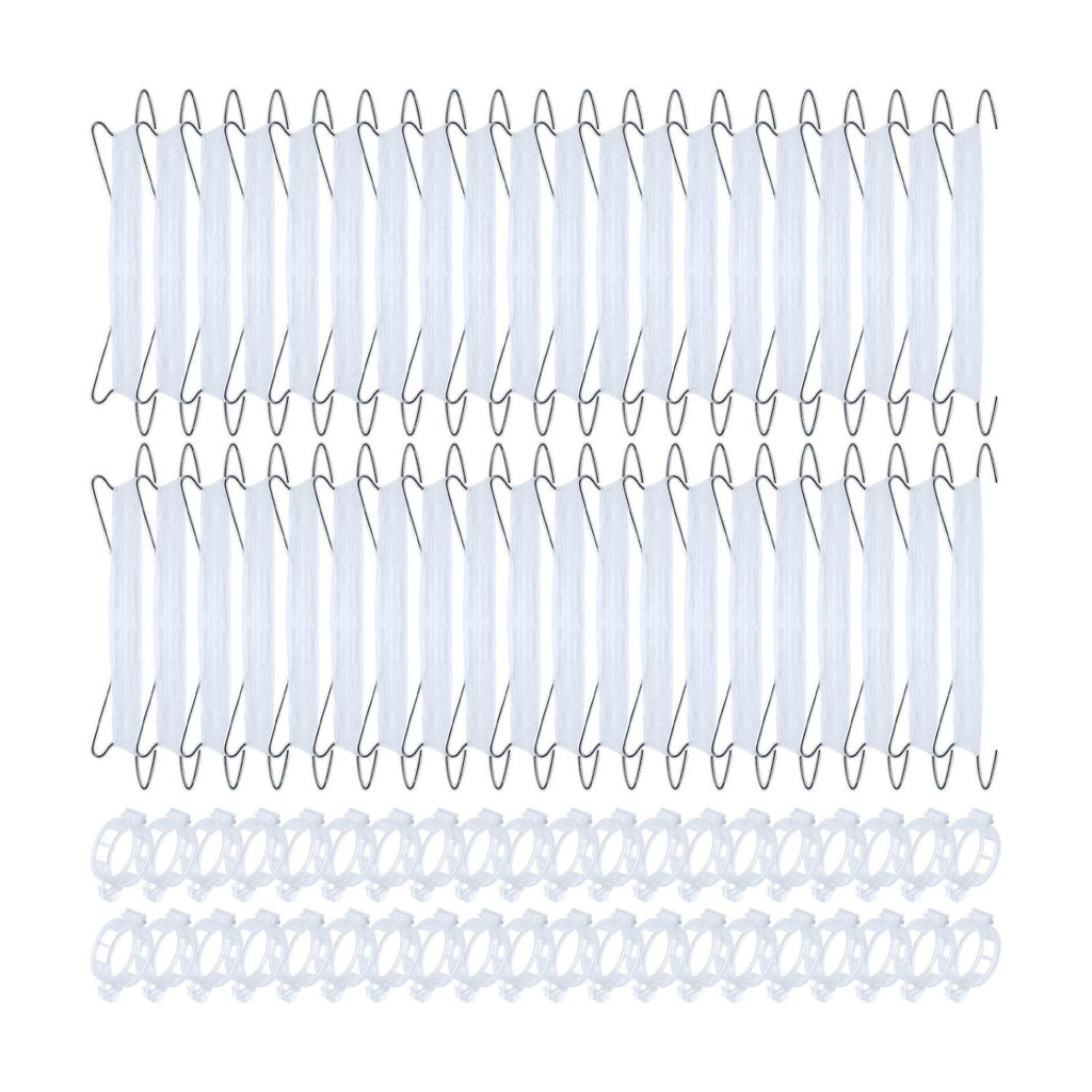 80Pcs Tomato Hooks with String, Support Hooks, Holder & Plant Support Clips with 33.3ft Twine to Prevent Pinching or