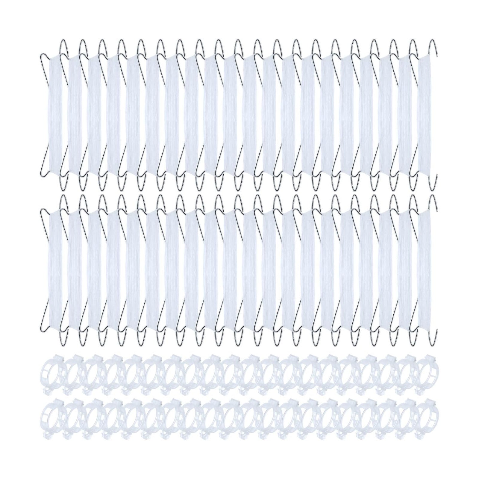 80Pcs Tomato Hooks with String, Support Hooks, Holder & Plant Support Clips with 33.3ft Twine to Prevent Pinching or