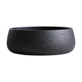 Olly & Rose Copenhagen Large Ceramic Planter Bowl Shallow Plant Pot - Matt Black Flower Pot Indoor and Outdoor Garden