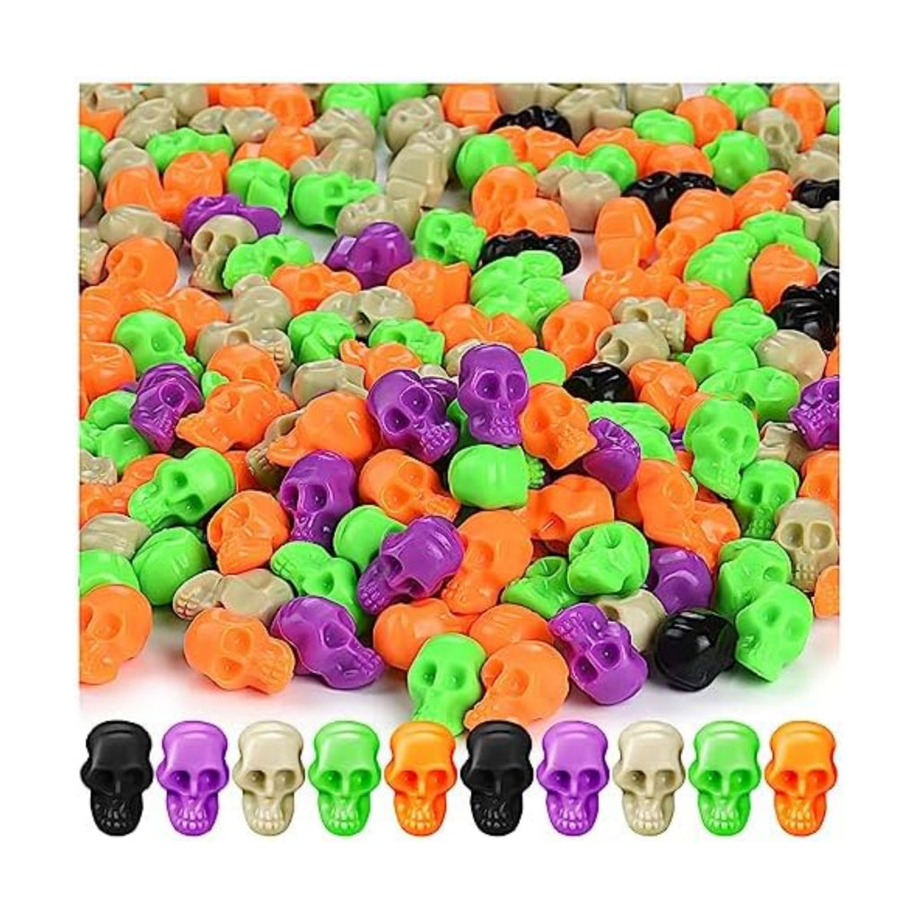 100Pcs Halloween Mini Plastic Skull Heads