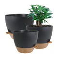 UOUZ Large Self Watering Pots, 12/10/9 Plastic Planters with High Drainage Holes and Deep Reservoir for Indoor Outdoor
