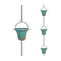 11ft Rain Chains with 12-Cup for Gutters,Eaves, Drainage | Metal Rain Catcher Chain, Replacement Downspout, Adjustable