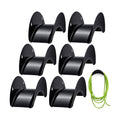 Thyle 6 Pcs Heavy Duty Wall Mount Garden Hose Holder, Metal Water Hose Rack with Screws Black Rustproof Storage