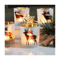 SHMILMH Christmas Votive Candle Holders Set of 4, Gold and Silver Glass Tealight Candle Holders for Xmas Table Centerpiece Decorations, Christmas Candle Jar for Candle Making