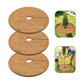 30 Inch Coconut Fiber Tree Ring Mulch Mat, 3 Pack Tree Mulch Ring | 100% Natural Coco Coir Tree Plant Protectors Mat
