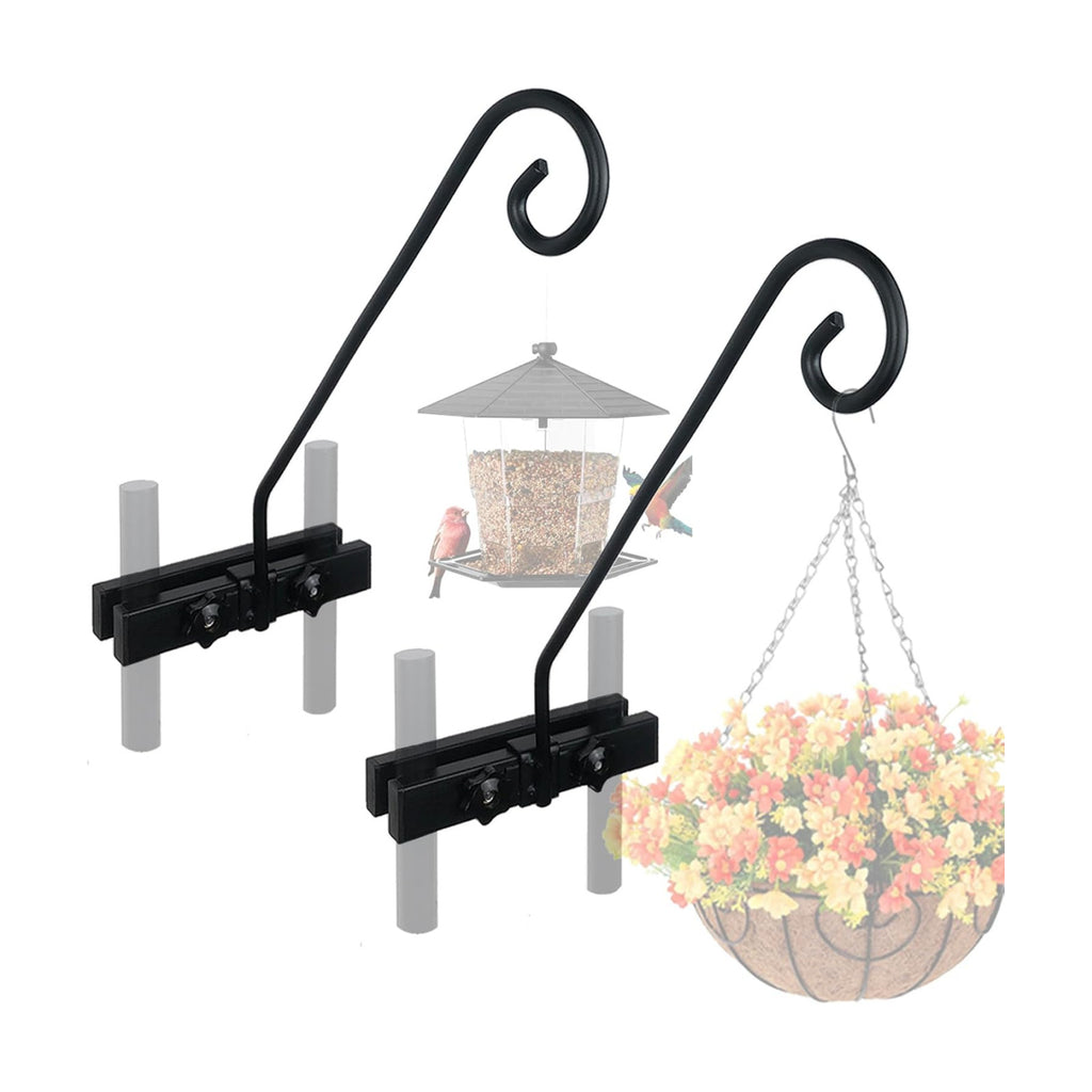 Deck Hook Rail Suitable for Hanging Flower Baskets Wind Chimes Planters Bird Feeders Lights, Heavy Duty Pole Long 16.5