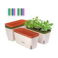 VIVOSUN Self-Watering Planters, 4-Pack 10.5 in Window Herb Planter Box | Compact Rectangular Planter Box with 10 PCS