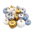 Ueerdand 16 PCS Fall Decor Artificial Pumpkins Burlap Faux Foam Pumpkins for Harvest Autumn Season Halloween Thanksgiving Holiday Festive Embellishing and Displaying
