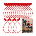 DIYASY Garland Ties for Staircase, 12 Pcs Red and White Decorative Banister Ties for Stairs Twist Ties Railing Wraps Reusable & Flexible Christmas Home Decorations