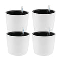 4 Pack 7 Inch Self Watering Planter for Indoor Plants, White Decorative Round Plastic Self Watering Pots with Level