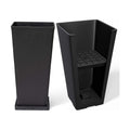 LA JOLIE MUSE Tall Outdoor Planters Set of 2, 26 Inch Large Tapered Planter | Tall Black Rectangular Planters with