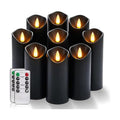 Homemory Black Halloween Flameless LED Pillar Candles, Remote Timer, 9 Pack
