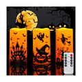 Homemory Halloween Waterproof Flameless LED Pillar Candle with Timer Remote