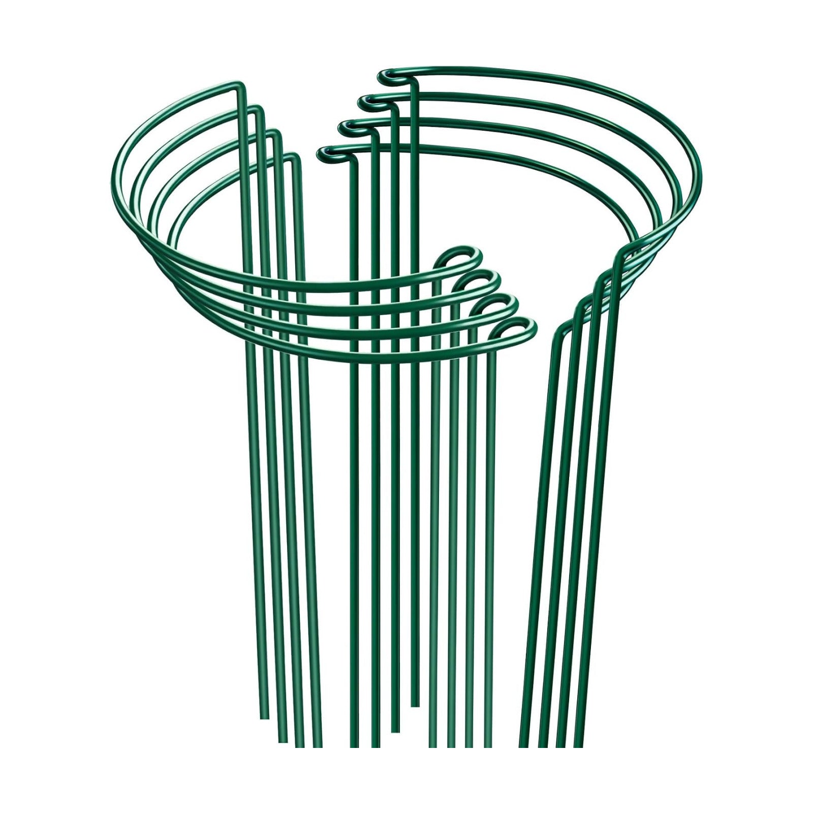 HiGift 16 Pack 24 Inch Plant Support Stakes, 10" Wide x 24" High Half Round Metal Garden Plant Stake Peony Support