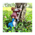 Garden Gnome Statue, Funny Climbing Ladder Gnomes Figurine Resin Sculpture Outdoor Decor for Patio Yard Lawn Porch
