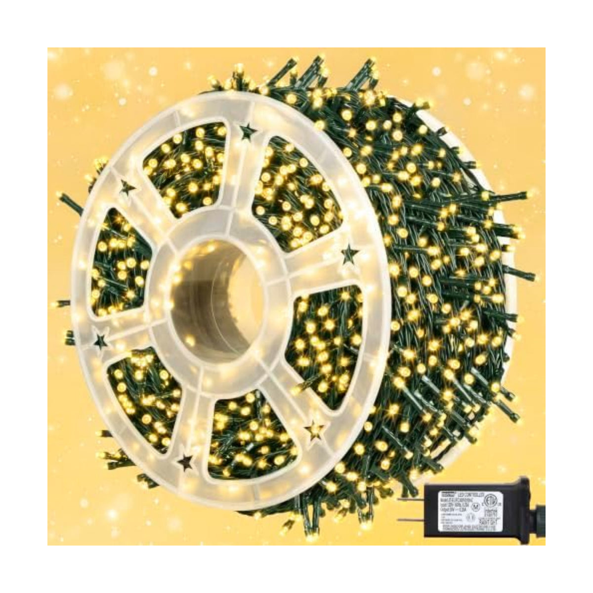 kemooie 500 LED Christmas Lights, 164FT 8 Lighting Mode with Memory Plug in Waterproof Christmas Lights Outdoor, for Birthday Christmas Tree Wedding Party Garden Balcony Decorations (Warm White)