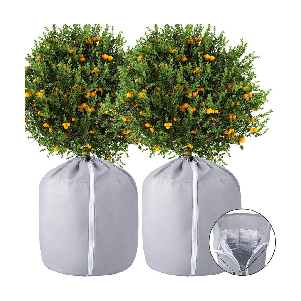 Tlswshsy 2PCS Plant Winter Protection Pot - 27.6" x 25.6" Flower Pot Protection Bag - Anti-Frost Winter Pot Plant Cover
