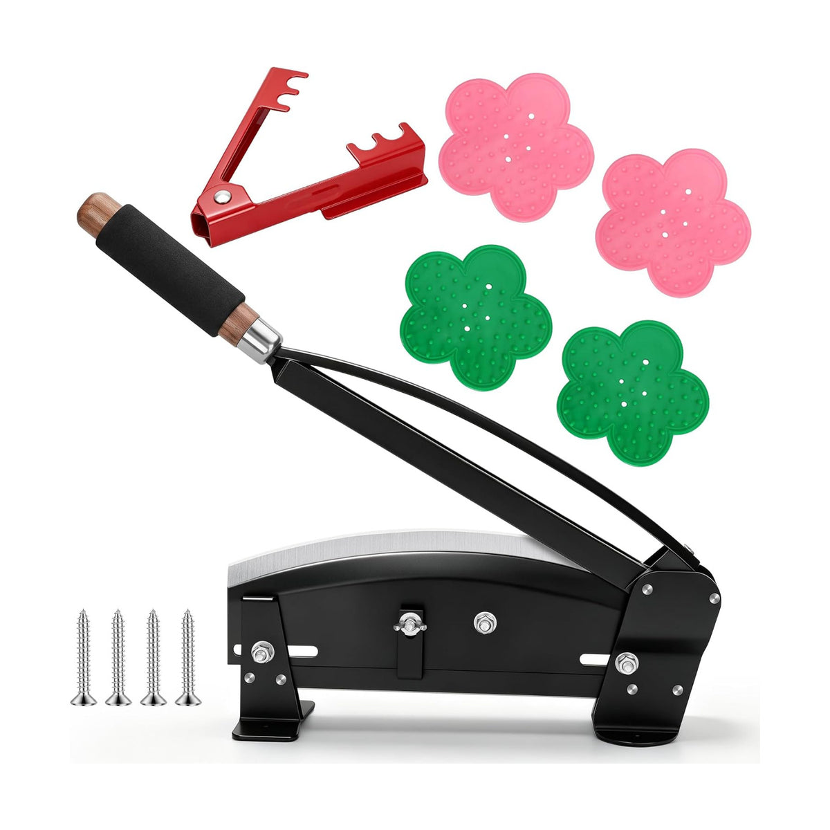 Flower Stem Cutter,14 in carbon Steel Blade Fresh Flower Stem Cutters with Safety Latch for Florists,Gardening ，Flower Arrangements Include:Screws ×4, Thorn Stripper ×1 and Thorn Silicones×4