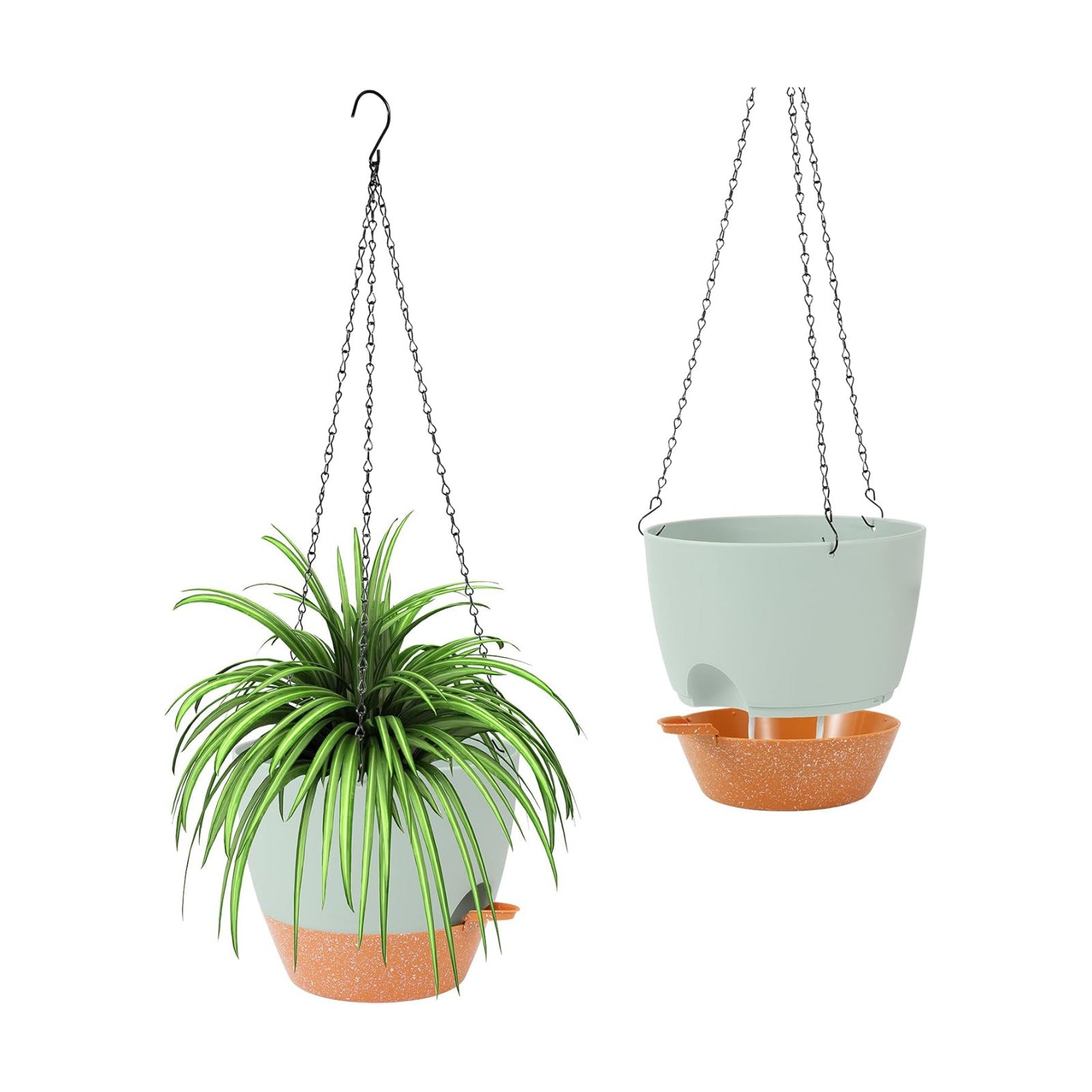Hanging Planter, 10 inch Hanging planters for Indoor. Outdoor Plants, Self Watering Plant Pot, 2 Pack Large self