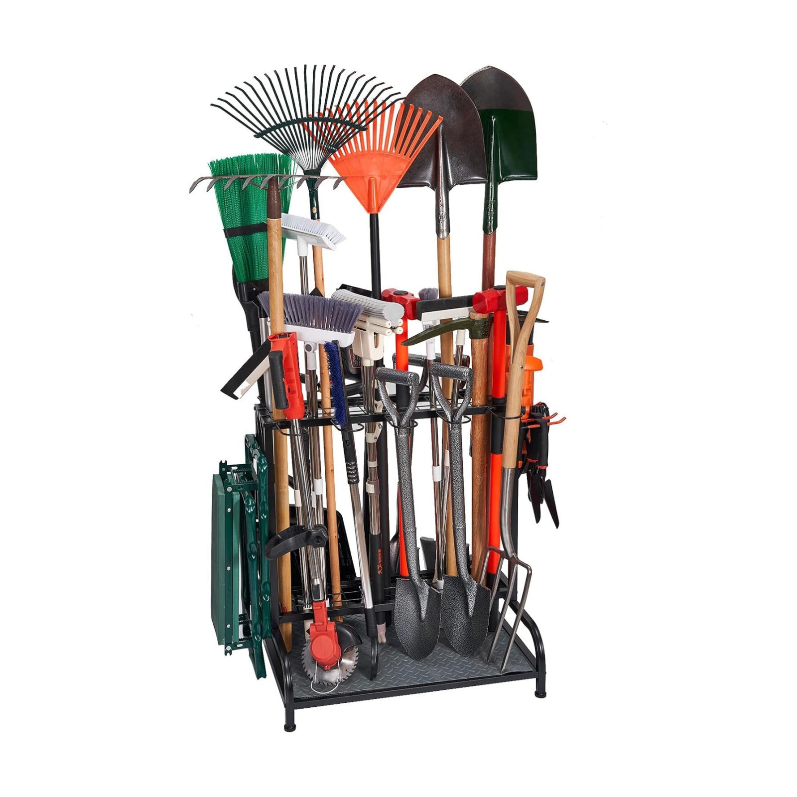 Garden Tool Organizer, Yard Tools Rack Holds 55 Long-Handled Tools/Rakes/Brooms for Garage Organization and Storage