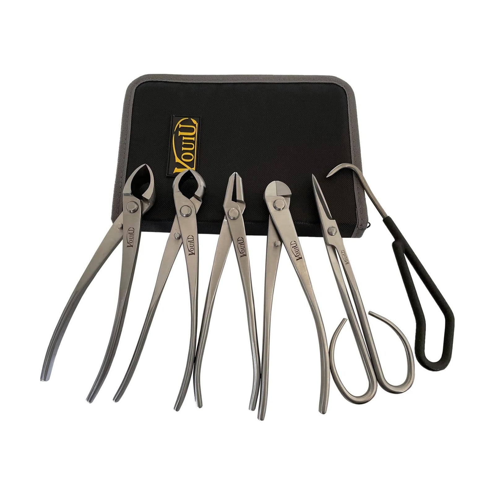vouiu 6-Piece Bonsai Tool Set,Concave Cutter,Knob Cutter,Jin Pliers,Wire Cutter,Bonsai Scissors, Root Hook