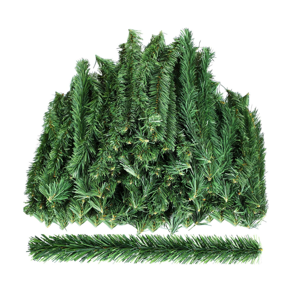 Retrowavy 200 Pcs Christmas Garland Ties 12" Artificial Green Pine
