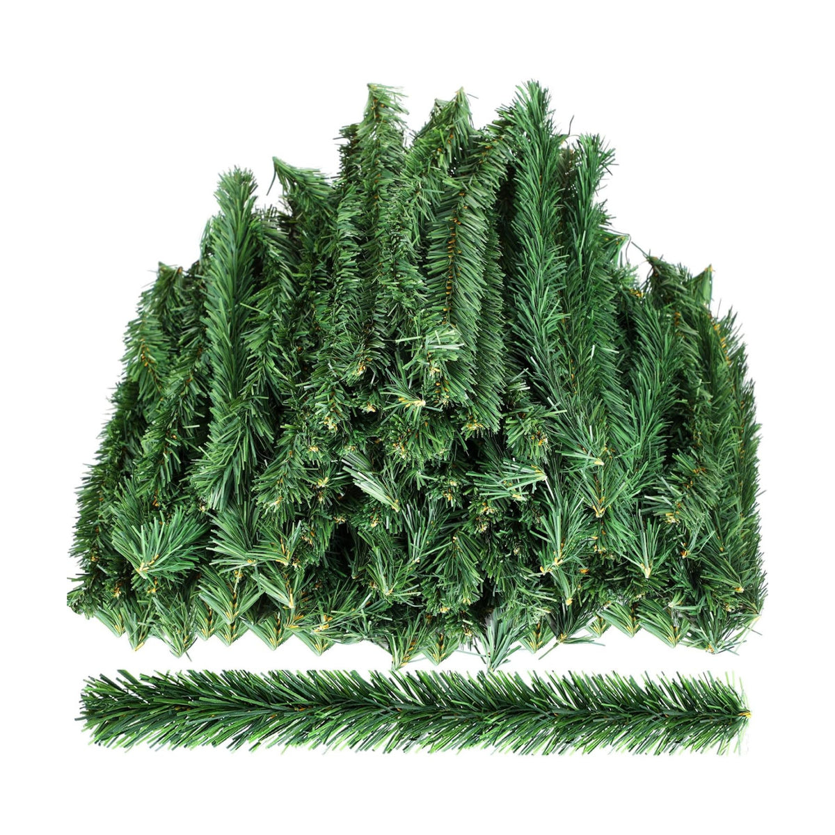 Retrowavy 200 Pcs Christmas Garland Ties 12" Artificial Green Pine