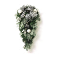 Valery Madelyn 24'' Christmas Teardrop Swag Outdoor Decoration Black White