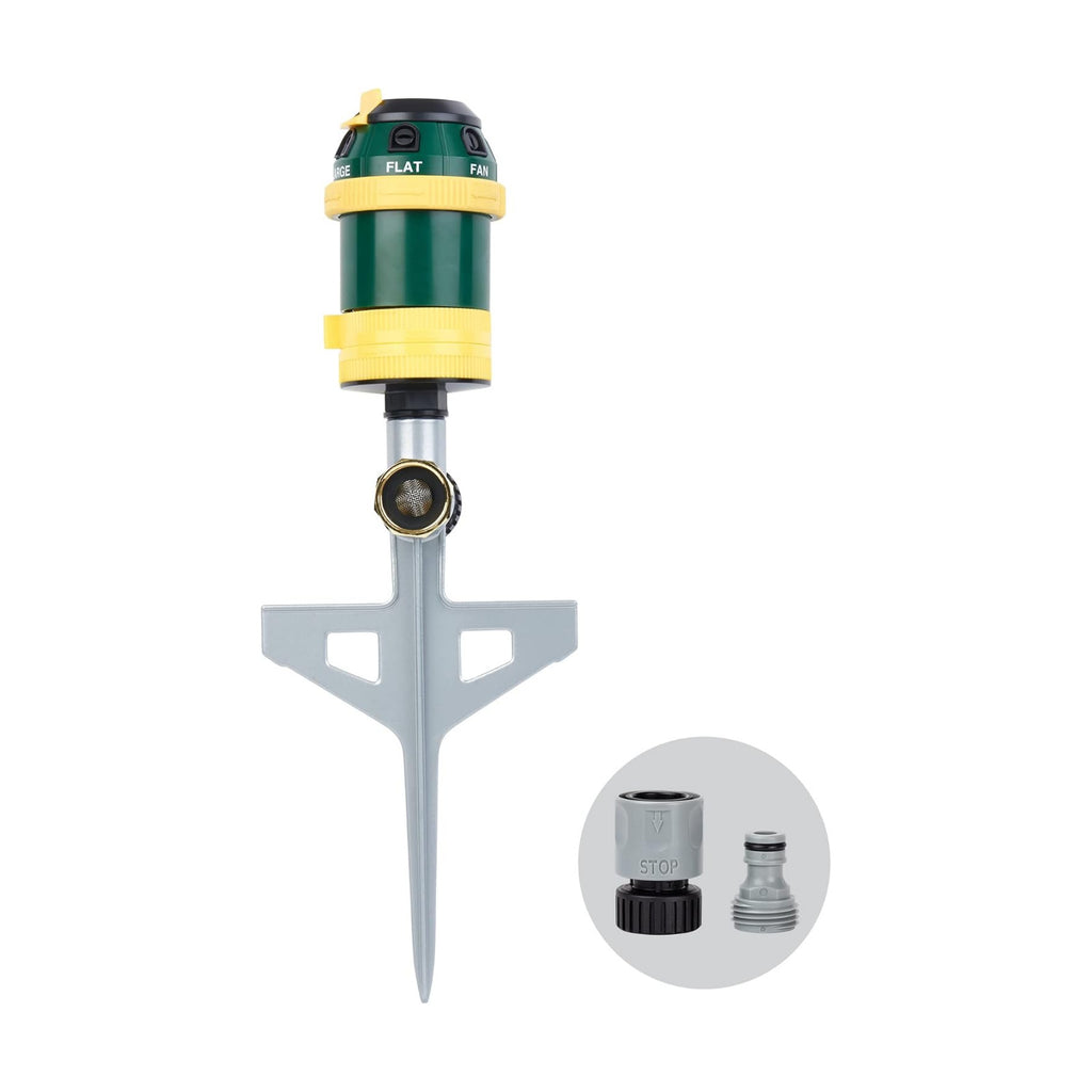 Melnor 65161AMZ Turbo Drive Rotary Sprinkler, Waters Up to 70 Ft. Diameter, 6 Spray Patterns, Adjustable 30° to 360°
