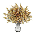 Sggvecsy 15 Pcs Babys Breath Artificial Flowers Gypsophila Bouquets Bulk Real Touch Fake Silk Flowers for Home Wedding DIY Floral Arrangement Kitchen Table Centerpiece Christmas Decoration (Gold)