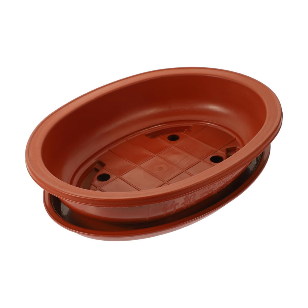 DOITOOL Bonsai Training Pots with Drainage Tray, 17 Inch Oval Bonsai Planter Pot Plastic Plants Growing Tree s Flower