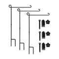 YEAHOME 3PC Garden Flag Holder Stand, Weather-Proof Yard Flag Pole Black Metal Powder-Coated Flagpole with Tiger Clip and Rubber Stopper for Garden Flags Outdoor Decorations