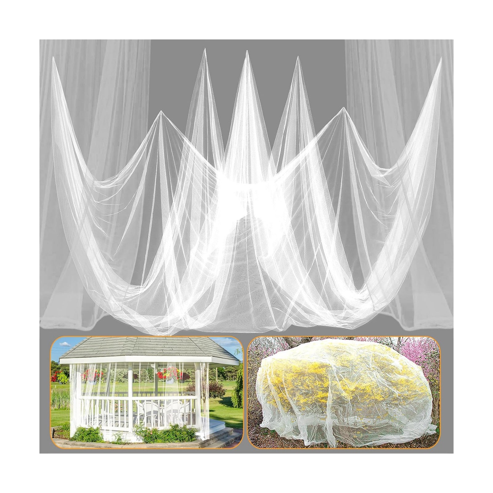 33x10ft Ultra-fine Mesh Mosquito Net, Patio Screen Netting, 1Pc White | Breathable, Easy to Cut, Bird Insect Pest Bugs