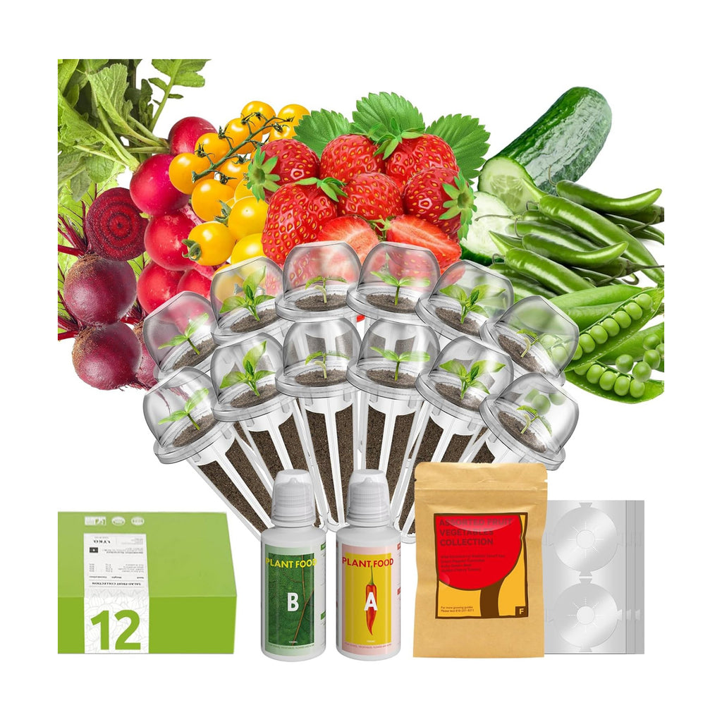 inbloom 12-Pod Fruit Seed Pod Kit for AeroGarden, iDOO, Ahopegarden Hydroponic Growing System, Included Strawberry