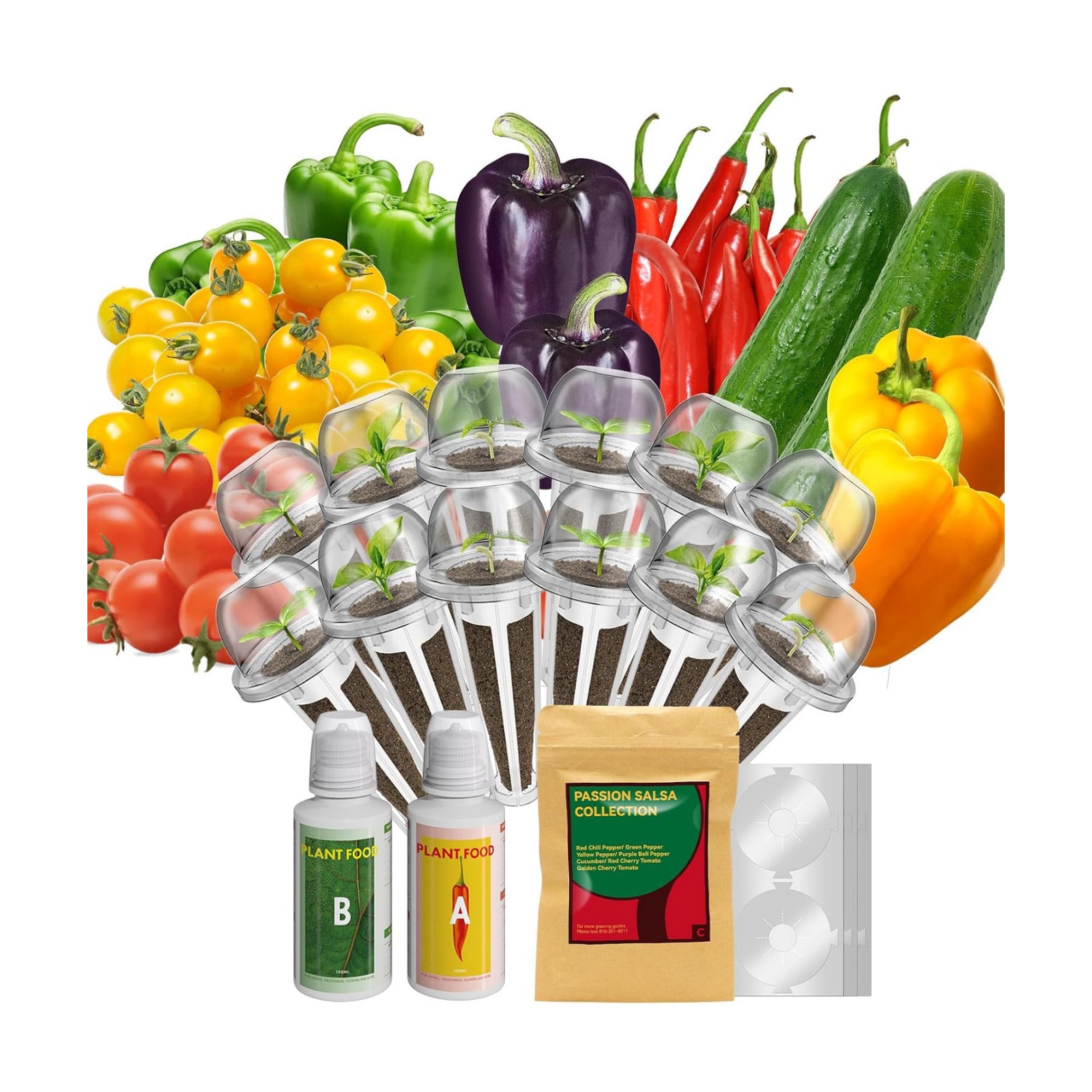 inbloom 12-Pod Pepper Seed Pod Kit for AeroGarden, iDOO, Ahopegarden Hydroponic Growing System, Include Cucumber