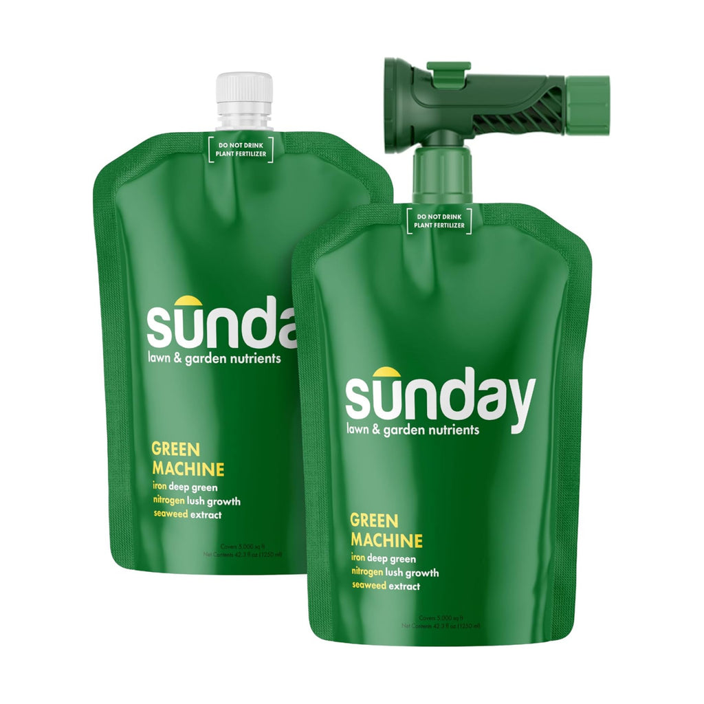 Sunday Green Machine Liquid Lawn Fertilizer, 2 Pack, Covers 10,000 Sq Ft | Nitrogen, Seaweed, Iron & Potassium in a