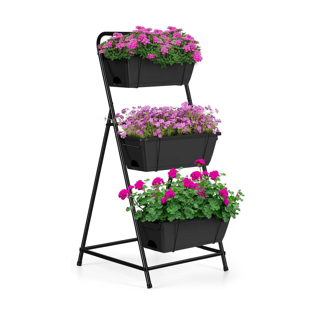 Raised Garden Bed 3 Tier Vertical Garden Planter Elevated Planter Boxes Outdoor Herb Planter with Drainage Holes