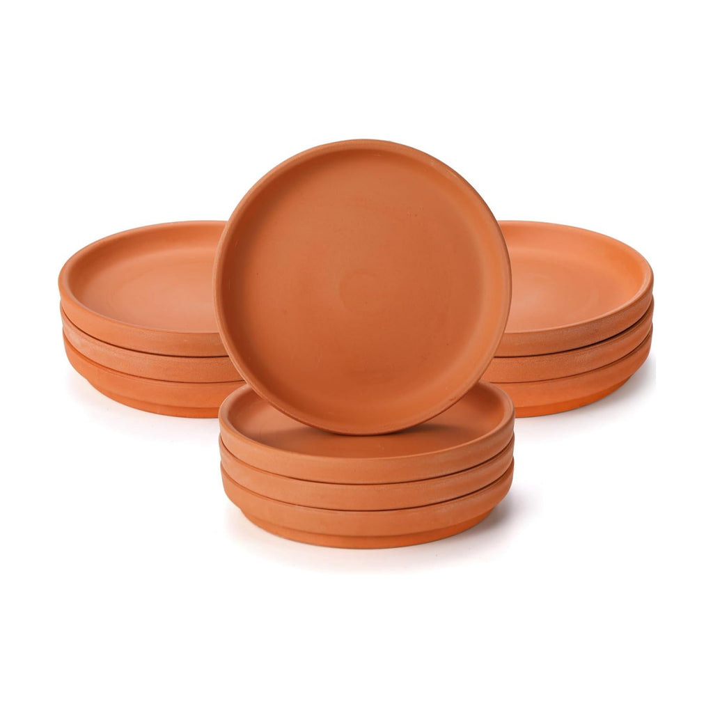 10 Pack Terracotta Pot Plant Saucer, 6 Inch Round Terra Cotta Planter Saucers for 5 Inch 5.5 Inch 6 Inch Flower Pot