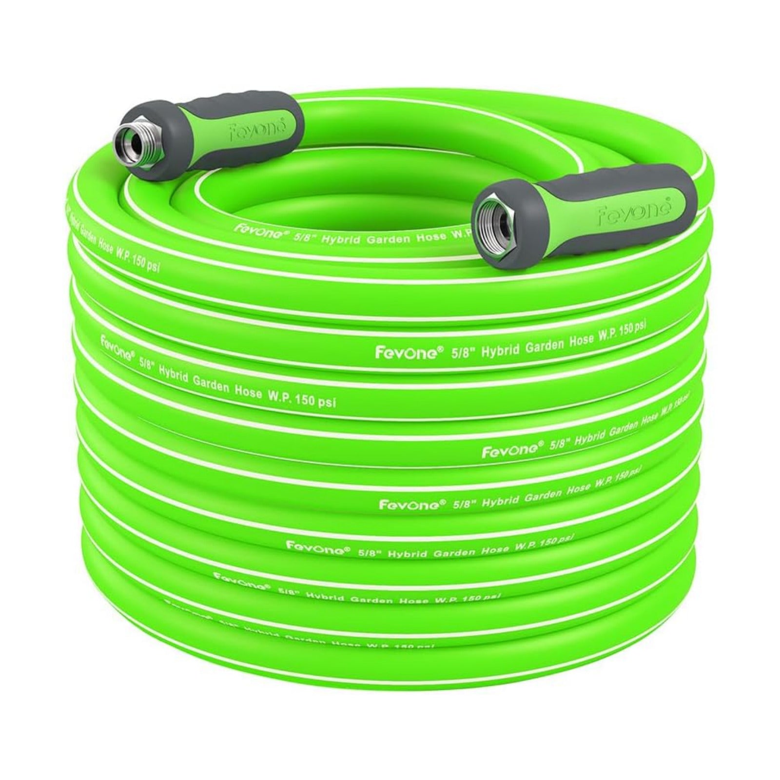 Heavy Duty Garden Hose 55 ft, Hybrid Polymer Water Hose | Flexible, Leak-Free, Lightweight, 5/8 ID, 600 PSI, 3/4 GHT