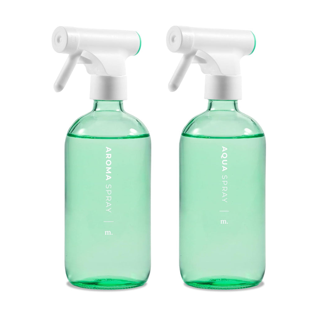 MaisoNovo Green Glass Spray Bottle 16.9 oz Pack of 2 - Green Spray Bottles for Plants with Fortified Glass & Fine Mist