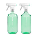 MaisoNovo Green Glass Spray Bottle 16.9 oz Pack of 2 - Green Spray Bottles for Plants with Fortified Glass & Fine Mist