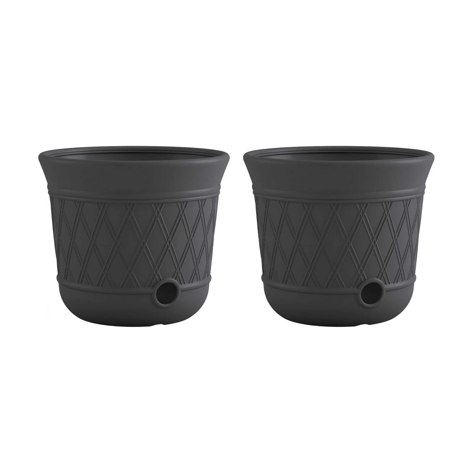 Suncast 2 Pack 14" x 12" Round Resin Decorative Weatherproof Outdoor Hideaway Standard Garden Hose Storage Pot with