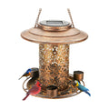Solar Bird Feeders for Outdoors, Metal Hanging Bird Feeder with 3 Water Cups,Rust Resistant, Solar Garden Lantern for Outdoors Decor,The Perfect Choice for Gift(2.5LB)