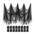 Legigo 16 Pack Halloween Creepy Cloths, Black Fabric Yard Decorations