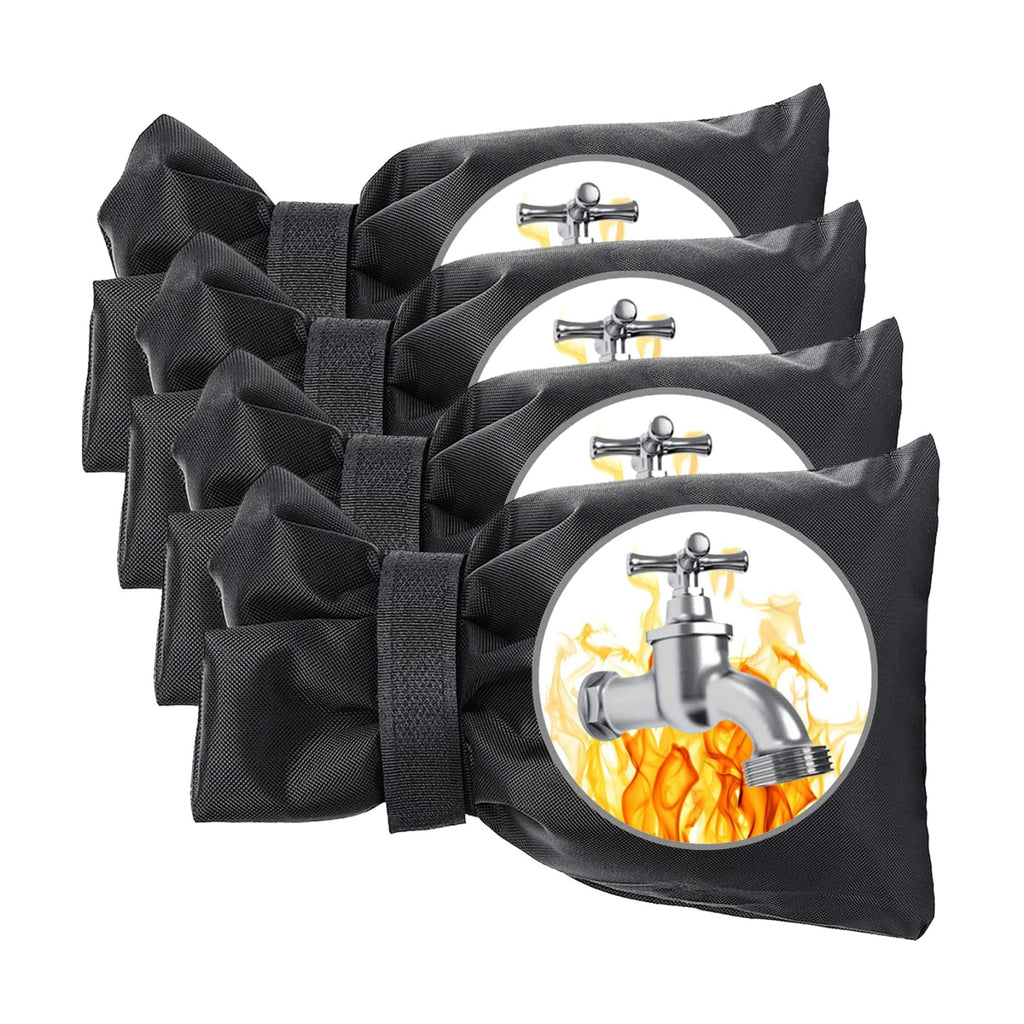 Outdoor Faucet Covers for Winter, Actgan 8.3"H x 6"W Thickened Outside Garden Faucet Socks for Freeze Protection, Reusable Insulated Faucet Covers, 4 Pack, Black