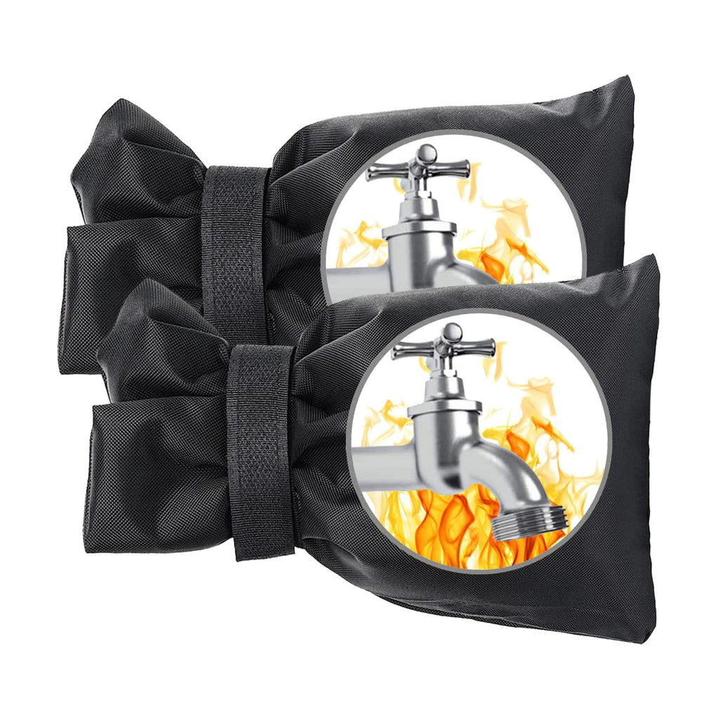 Outdoor Faucet Covers for Winter, Actgan 9.8"H x 7"W Thickened Outside Garden Faucet Socks for Freeze Protection, Reusable Insulated Faucet Covers, 2 Pack, Black