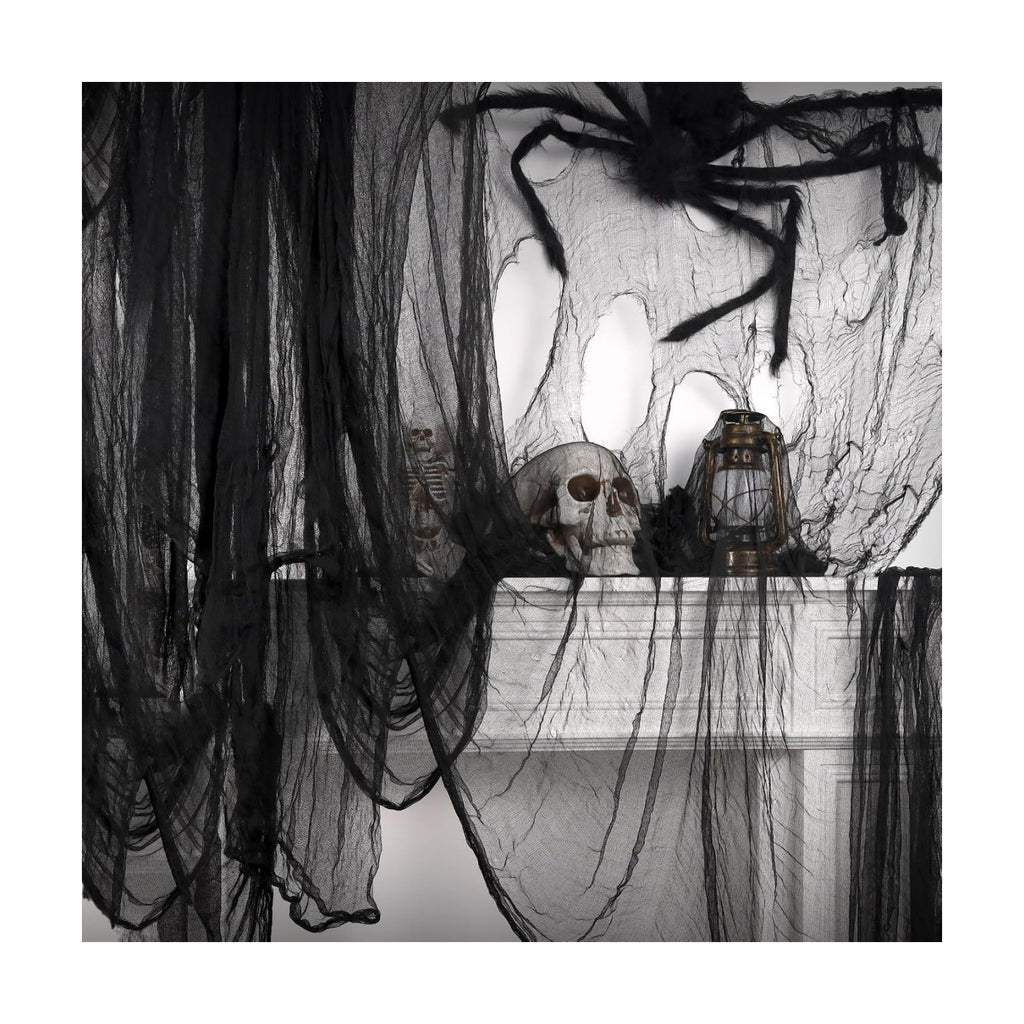 410 x 80 in Halloween Creepy Cloth for Yard and Outdoor Decorations,Black
