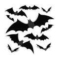 120Pcs 3D Bats Halloween Decorations Wall Decor Realistic PVC Bat Stickers