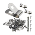 BESTEEL Upgraded 200 Pcs T304 Stainless Steel Wire Clips Cord Clamp Agricultural Fencing Fence Wire Clamps for 4, 6, 8